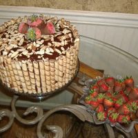 Chocolate Lovers Moist Chocolate cake, ameretto flavored buttercream icing and filling, chocolate ganache drizzled on top with sliced almonds and chocolate...