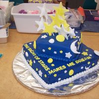 Final Cake- Wilton 3 This is my final cake for Class 3. My inspiration was a clay mold I found for the moon faces. Bottom layer is french vanilla with vanilla...