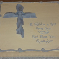 Christopher's Christening Buttercreme with fondant cross