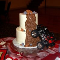Off- Roadin'!!! This was a request from the groom: "I want the cake to look like it's off roadin'!"
