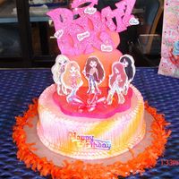 Bratz 10 x 3 cake with foam topper.
