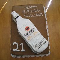 Bacardi Bottle Cake Everything but the labels & bottle cap are done in buttercream. Labels are fondant with edible marker.