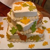My First Wedding Cake I was a little nervous, but I like the way it came out. The bride loved it. The leaves are made from chocolate clay.