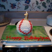 Baseball Cake Not my best work, but it was my first ball cake pan...
