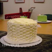 Mom's Wilton Course Ii Final This is my mom's cake with the basket weave. Uploaded with permission.