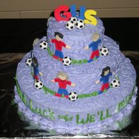 Soccer Retirement Cake Tiered cake for soccer retirement party