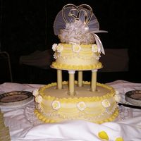 50Th Wedding Anniversary 2 tiers fondant covered cake