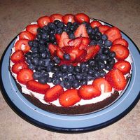 Fourth Of July Cake Chocolate cake with fresh berries and whip cream