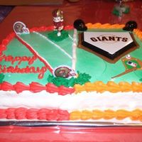 49Ers Cake Half sheet cake made for a 49ers and giants fan
