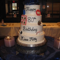 80Th Birthday Cake This birthday incorporated fondant sculptures of things that were very important to this special teacher. She taught music and musical...