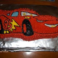 My 5Th Character Cake/lightening Mcqueen Just a boxed cake mix, store bought icing, nothing fancy!