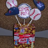 Red Sox Cookie Bouquet Cookie bouquet I created for a loyal Red Sox fan friend. Made the holder out of Cracker Jack boxes- I wanted something a little different...