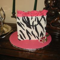 Fun Shopping Bag White Cake with Orange Buttercream and Raspberry Preserves