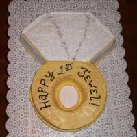 Diamond Ring Birthday Cake Cake for a little girl's 1st Birthday. Her nickname is Jewel, so the Mom wanted a "jewel" cake for her Jewel!