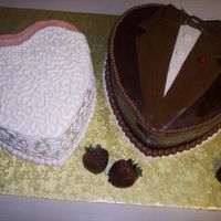 Wedding Dress & Tuxedo Cake 