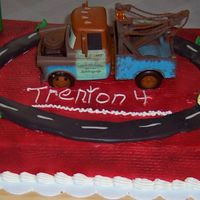 Mater Birthday This was a quick birthday cake for my 4 year grandson.Mater is scale car I purchased for his birthday present.