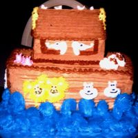 Ark Cake This was a last minute request for a private shower cake. They requested noah's ark in primary colors for only 10 people. Cut a 9&quot...