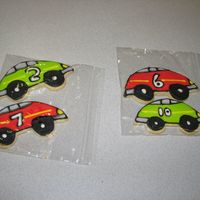 Car Cookies car cookies covered in royal icing.