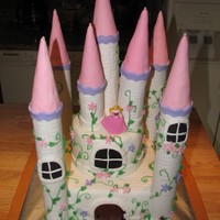 Princess Castle 8 inch square and 6 inch round, covered in brick patterned MMF.