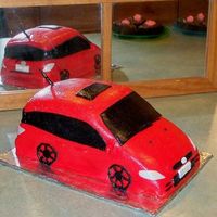 Husbands Toyota Matrix Bday Cake My husband loves his car so I made it for his Birthday! This is my first structure cake and the first time I have used fondant (made mmf)....