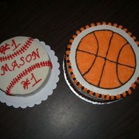 Mason's First B-Day The baseball is a 6 inch round, a smash for Mason's 1st b-day and the basketball is 8 inch round filled w chocolate pudding, made to...