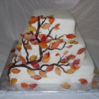 Autumn Wedding Cake covered in mmf. vines are hand painted mmf. leaves are airbrushed mmf