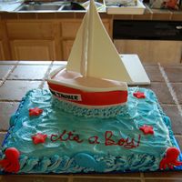Sail Boat Baby Shower I did this cake for a friends Baby shower. The theme was sail boats.