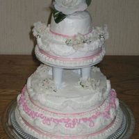 Pink And Silk Flowers I found this small 4 tier cake set at a flea market and had to see how it would turn out.It's not one of my best,but had fun with it...