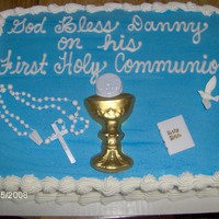 My Son's First Communion I bought the decorations, but I liked how this turned out!