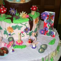 Fairies Done for a little girl who was going to have her party in an amusement park that looked like a pixie forest. BC with fondant accents
