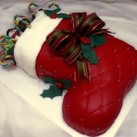 Christmas Stocking My first christmas cake :) I am very happy with the result, they wanted a wow effect for children and for grownups. Vanilla cake and...