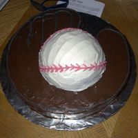 Baseball Glove And Ball Cake I made this for my sons 7th birthday. I used a 10x2 round pan and cut it to look like a baseball glove. I used the ball pan and put one...