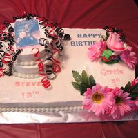 Combination Birthday Cake 2 Of 2 Buttercream frosting and edible screens. Done for my 13 year old son's birthday and my 4 year old daughters birthday. Feedback...