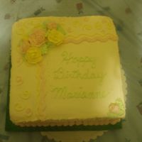 Marianne's Birthday Cake for my neice's 14th birthday. WASC with lemon filling iced in creamcheese buttercream. Design borrowed from cakery. TFL