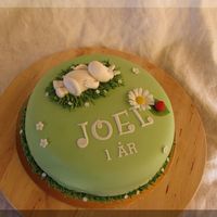 Moomin A cake for a little boy. Filled with fresh strawberries and vanilla mousse.