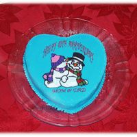 Snowman Anniversary Cake I made this for my parents 40th anniversary.