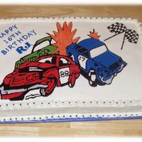 Demolition Derby Cake Well I don't think the women was happy with this one. She asked for a demolition derby cake, gave specific colors and numbers, I...