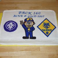 Cub Scout Blue And Gold Dinner Had to make a cake for 215 people. I made this one and then had a couple kitchen cakes.