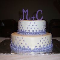 Polka Dot Shower Fondant letters, lavender and white