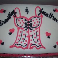 Lingerie Shower fun lingerie cake, 9x13 white on white