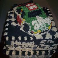 Nascar Cake for a 5 year old nascar fanatic, car is pound cake, carved out.