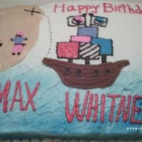 Pirate Cake buttercream, crushed graham crackers and brown sugar for sand