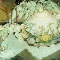 3-D Teapot Cake Horrible photo of a cake I did years ago. THe color in the photo just is way off. The colors were beautiful pastels, very english garden...