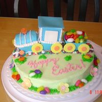 Easter Train Cake I took a train idea from the Wilton Cupcake book and incorporated it into an Easter cake for my nephew who loves trains.