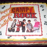 Camp Rock This isa edible image that I put on the cake, if you notice to the right I added the birthday girl to the band. They loved it