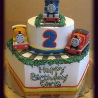 Thomas The Tank This is covered with bc and the trains are some squeeze toys I found at the store.