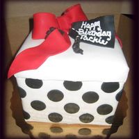 Gift Box 8" square cake covered in MMF.