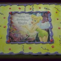 Tinkerbell Cupcake Cake This is a cupcake cake with a printed tinkerbell picture.