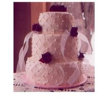 Wedding Cake This is a carrot cake with cream cheese frosting and pineapple filling. The pearls are made from marshmallow fondant and rolled in luster...