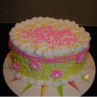 Oval Birthday Cake This cake was for my mother's birthday. It was the small oval pan, 2 layers.